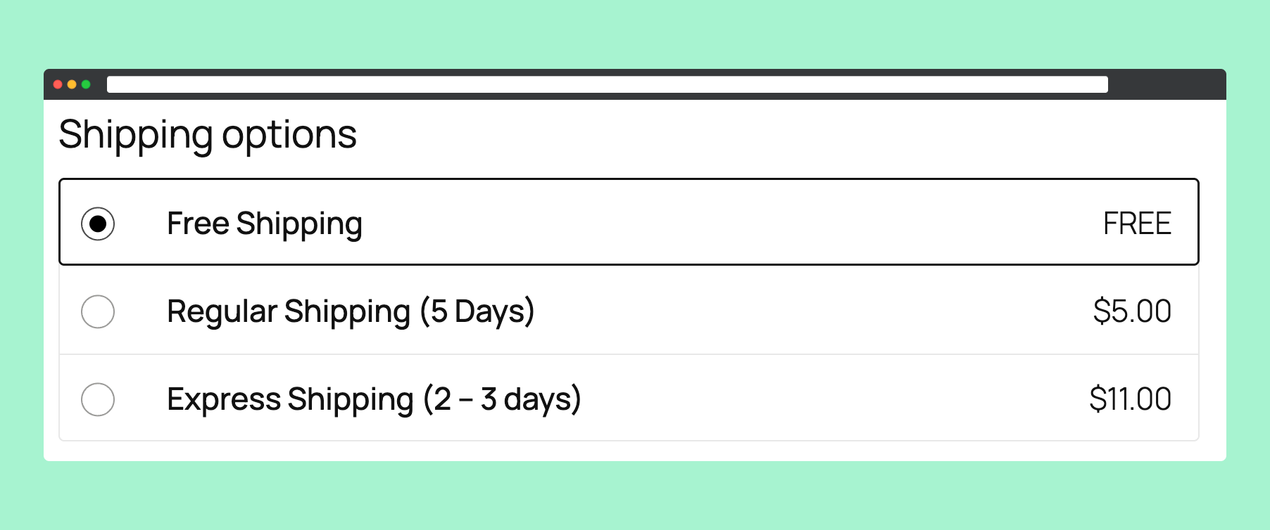 WooCommerce checkout after RuleHook showing streamlined rates
